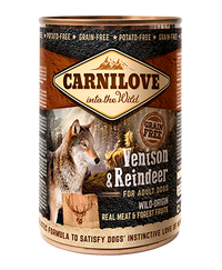 Carnilove 6 x 400g Venison & Reindeer For Adult Dogs dog food wet- Jurassic Bark Pet Store Littleport Ely Cambridge