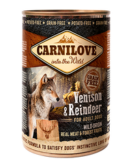Carnilove 6 x 400g Venison & Reindeer For Adult Dogs dog food wet- Jurassic Bark Pet Store Littleport Ely Cambridge