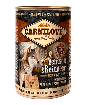 Carnilove 6 x 400g Venison & Reindeer For Adult Dogs dog food wet- Jurassic Bark Pet Store Littleport Ely Cambridge