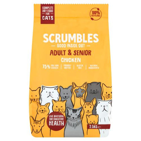 Scrumbles Adult & Senior Dry Cat Food Chicken 2.5kg