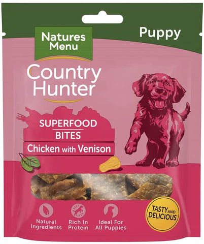Natures Menu CH Superfood Bites Chicken with Venison for PUPPIES 70g - BBD 04/24