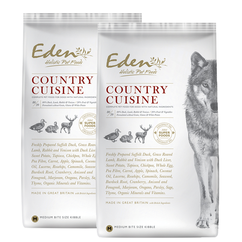 Eden 80/20 Country Cuisine Dry Dog Food - 12kg x2