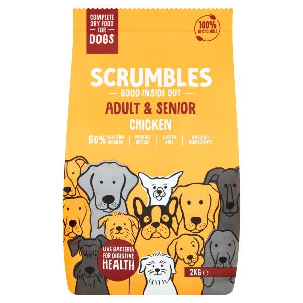 Scrumbles Adult & Senior Dog Chicken Dog Food Dry- Jurassic Bark Pet Store Littleport Ely Cambridge