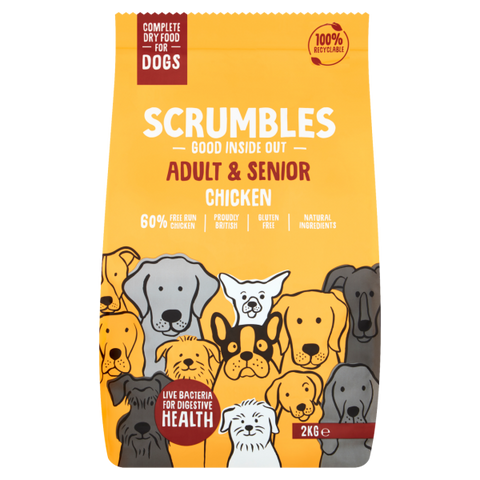 Scrumbles Adult & Senior Dog Chicken Dog Food Dry- Jurassic Bark Pet Store Littleport Ely Cambridge