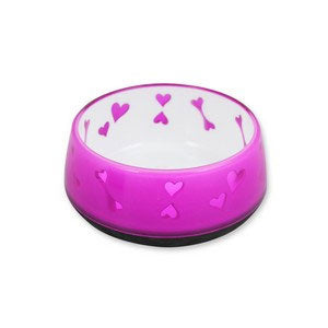 All For Paws Anti Slip Dog Bowl Pink Hearts