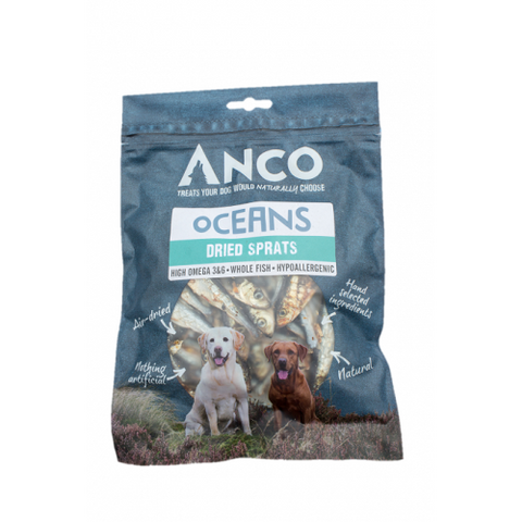 Anco Oceans Dried Sprats 150g Dog- Jurassic Bark Pet Store Littleport Ely Cambridge