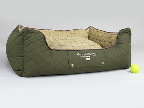 George Barclay Country Orthopaedic Walled Dog Bed - Olive Green