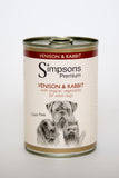 Simpsons Venison & Rabbit Casserole with Organic Vegetables Dog 6 x 400g