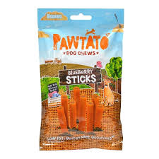 Pawtato Vegetable Blueberry Sticks for Dogs and Small Animals 120g (Approx 8)