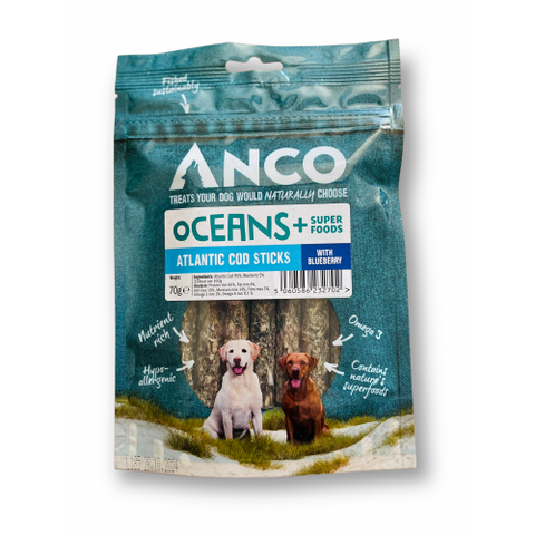 Anco Oceans+ Atlantic Cod Stick with Blueberry 70g