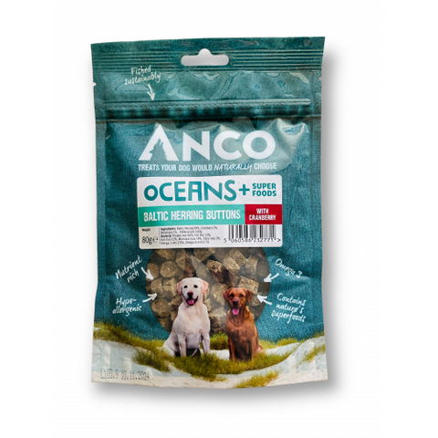 Anco Oceans+ Baltic Herring Buttons with Cranberry 80g