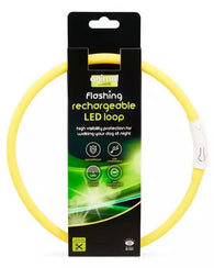 Animal Instincts Flashing Safety Rechargeable LED Loop Large Yellow 65cm