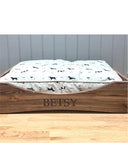 Personalised Wooden Dog Bed