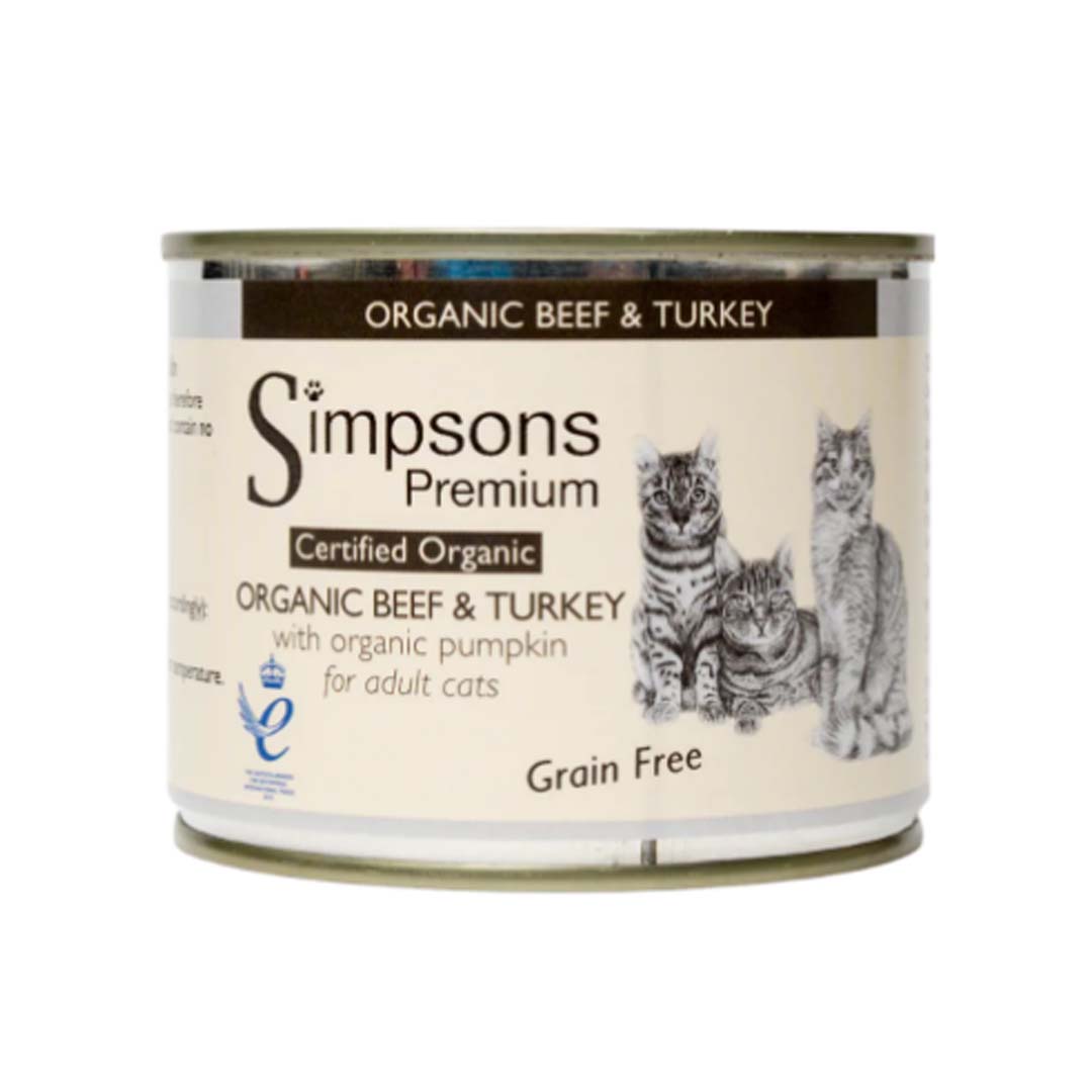 Simpsons Beef & Turkey with Organic Pumpkin Cat 6 x 200g BBD 6/25