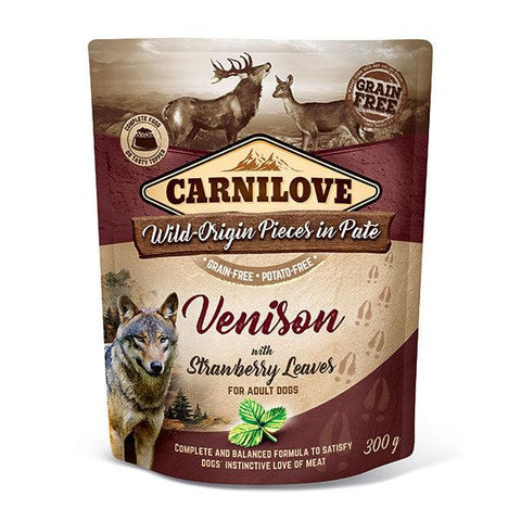 Carnilove Dog Pouch Venison With Strawberry Leaves 300g