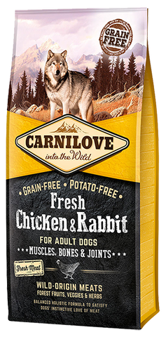 Carnilove Fresh Chicken & Rabbit Adult Dog- Jurassic Bark Pet Store Littleport Ely Cambridge