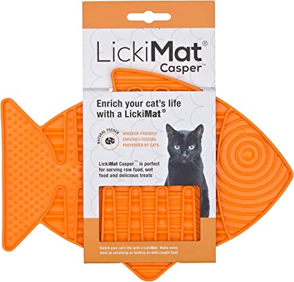 LickiMat Casper Feeding Mat for Cats 22cm Orange