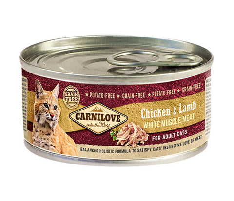 Carnilove Cat Chicken & Lamb 6 x 100g Cat Food Wet- Jurassic Bark Pet Store Littleport Ely Cambridge