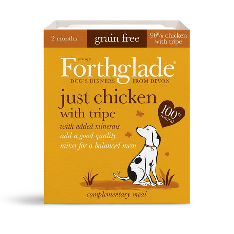 Forthglade Adult Dog Tray - Just Chicken with Tripe 1x 395g Dog- Jurassic Bark Pet Store Littleport Ely Cambridge