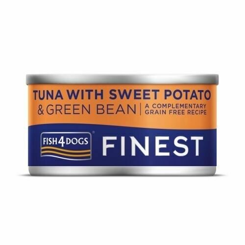 Fish4Dogs Finest Tuna with Sweet Potato & Green Beans Can 85g BBD 10/24
