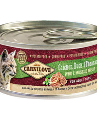 Carnilove Cat Chicken, Duck & Pheasant 6 x 100g Cat Food Wet- Jurassic Bark Pet Store Littleport Ely Cambridge