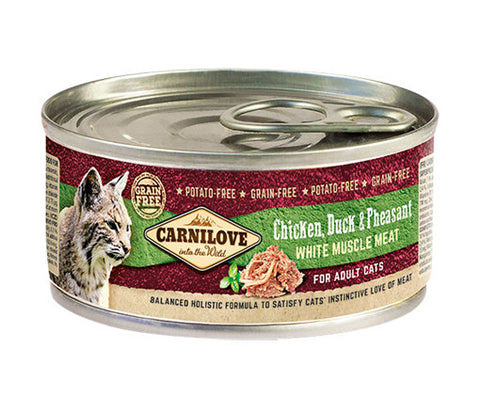 Carnilove Cat Chicken, Duck & Pheasant 6 x 100g Cat Food Wet- Jurassic Bark Pet Store Littleport Ely Cambridge