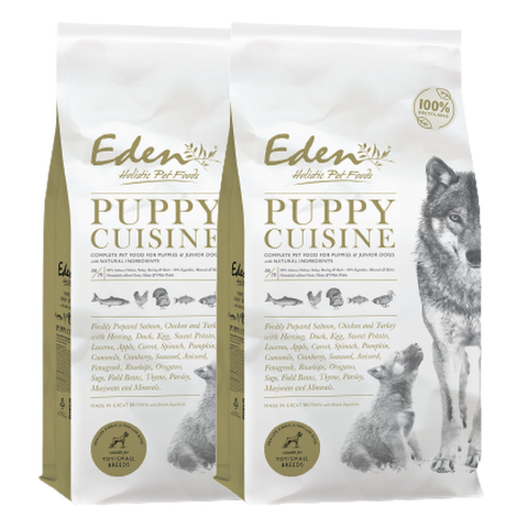 Eden 80/20 Puppy Cuisine Dog Food - medium -12kg x2 bags