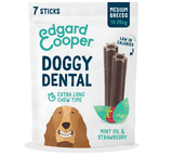 Edgard and Cooper Doggy Dental Sticks - Strawberry  & Mint Oil 240g 7 Pack SMALL BBD 2/25