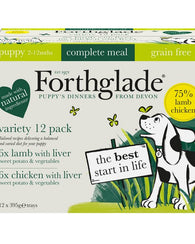 Forthglade Grain Free Lamb & Chicken with Brown Rice Complete Puppy Wet Dog Food Variety Pack 12x395