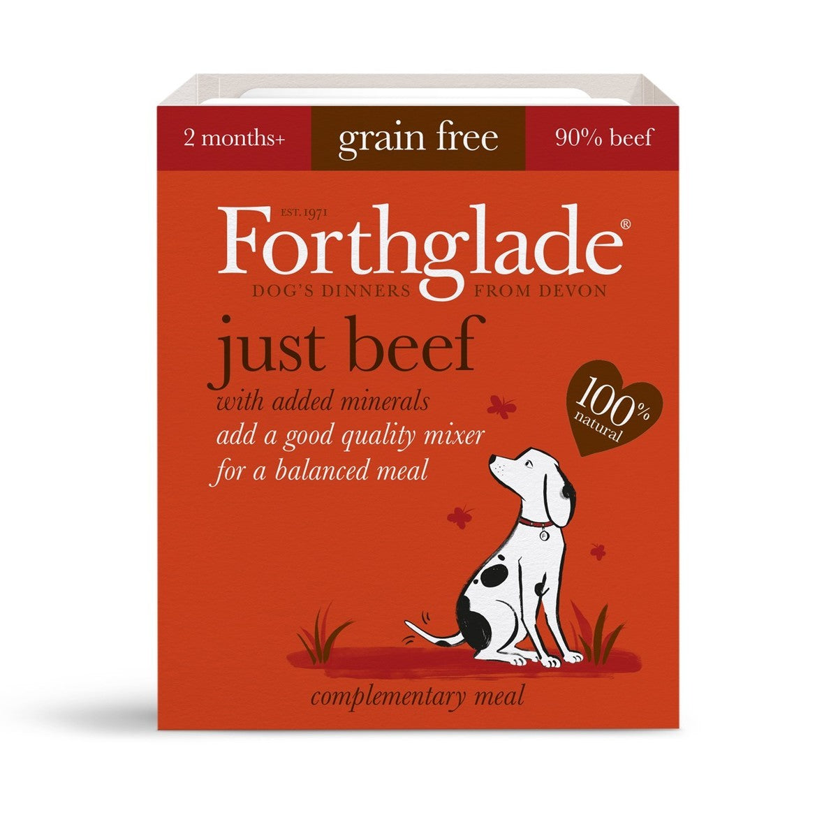 Forthglade Adult Dog Tray - Just Beef 1x 395g Dog- Jurassic Bark Pet Store Littleport Ely Cambridge