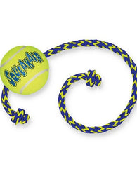 KONG Air SqueakAir Tennis Ball With Rope Medium
