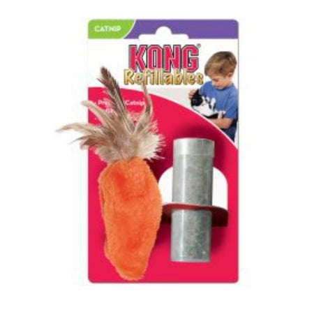 KONG Cat Toy - Refillable Catnip Feather Top Carrot