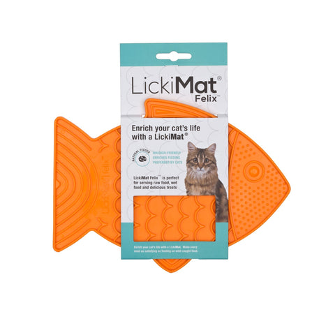 LickiMat Felix Feeding Mat for Cats 22cm Orange