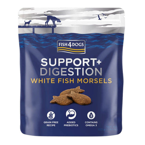 Fish4Dogs Support+ Digestion White Fish Morsels 225g