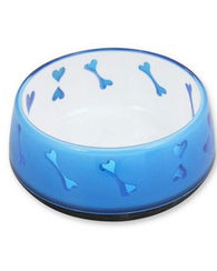 All For Paws Anti Slip Dog Bowl Blue Hearts