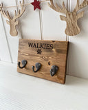 Personalised/Walkies Wooden Triple Dog Lead Hooks