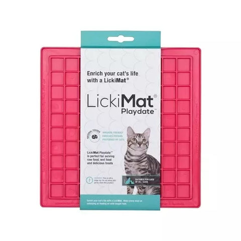LickiMat Playdate Classic Treat Mat for Cats 20cm Pink
