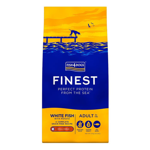 Fish 4 Dogs Finest Adult Ocean White Fish Large Kibble Dog Food Dry- Jurassic Bark Pet Store Littleport Ely Cambridge