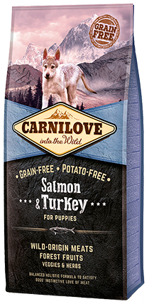 Carnilove Salmon & Turkey for Puppies Dog Food Dry- Jurassic Bark Pet Store Littleport Ely Cambridge
