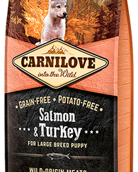 Carnilove Salmon & Turkey Large Breed Puppy Dog- Jurassic Bark Pet Store Littleport Ely Cambridge