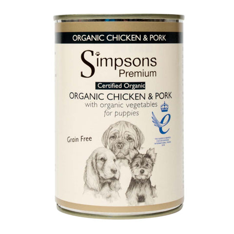 Simpsons Certified Organic Chicken & Pork for Puppies 6 x 400g