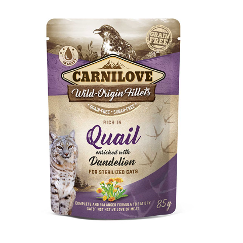 Carnilove Cat Pouch Quail Enriched With Dandelion 85g