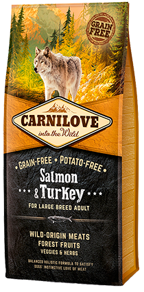 Carnilove Salmon & Turkey Large Breed Adult Dog- Jurassic Bark Pet Store Littleport Ely Cambridge