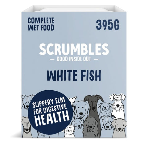 Scrumbles Grain Free White Fish Wet Dog Food 395g