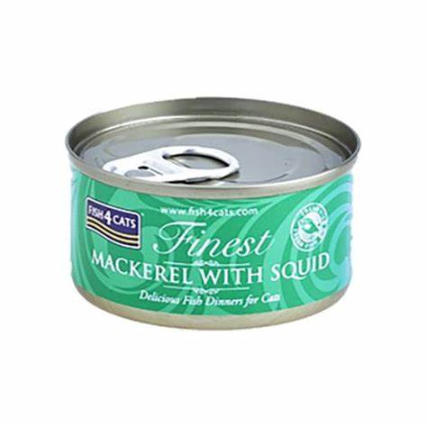 Fish4Cats Finest Mackerel with Squid 70g