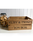 Personalised Pine Dog Toy Box