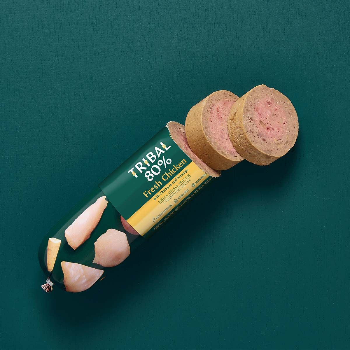 Tribal 80% Complete Wet Food Sausage Chicken 300g