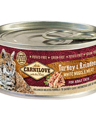 Carnilove Cat Turkey & Reindeer 6 x 100g Cat Food Wet- Jurassic Bark Pet Store Littleport Ely Cambridge