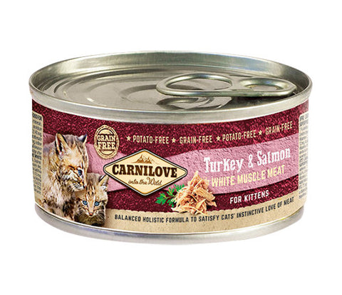 Carnilove Turkey & Salmon Kitten 6 x 100g Cat Food Wet- Jurassic Bark Pet Store Littleport Ely Cambridge