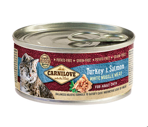 Carnilove Cat Turkey & Salmon 6 x 100g Cat Food Wet- Jurassic Bark Pet Store Littleport Ely Cambridge